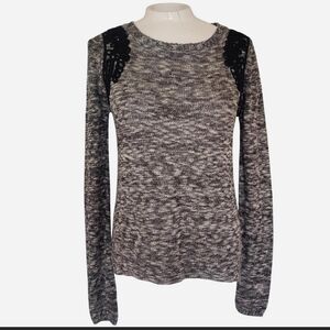 BCX Charcoal and Ebony Long Sleeve Top